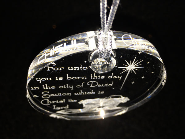 Nativity Ornament - For Unto You is Born...