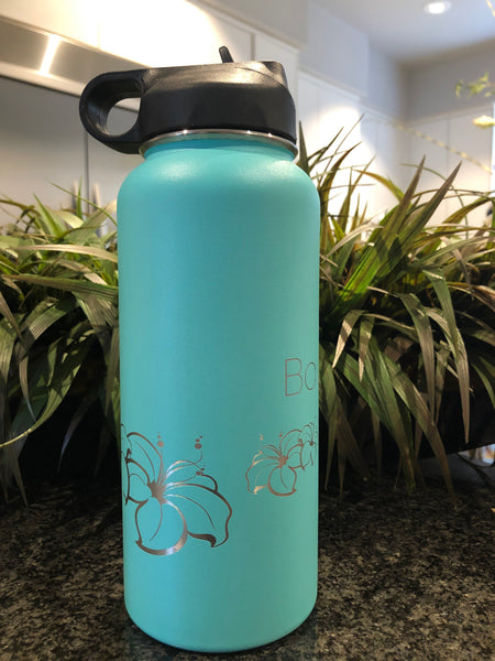 Monogrammed Initial & Name 32 ounce Powder Coated Water Bottle w